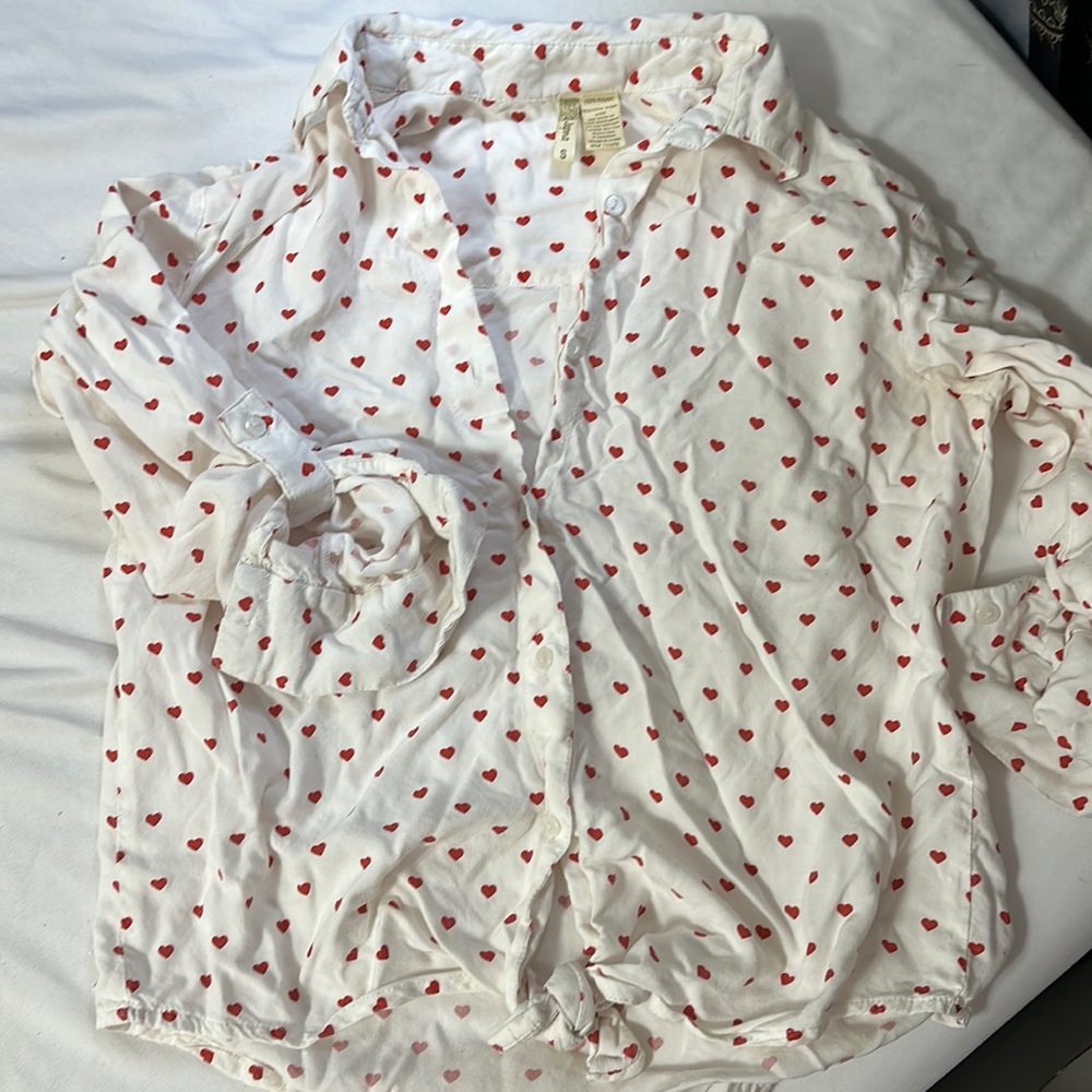 Women’s Red heart blouse shirt
